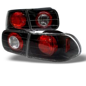 1992-1995 Honda Civic 4DR Black Euro Style Tail Lights-ALT-YD-HC92-24D-BK