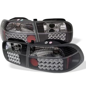 1992-1995 Honda Civic 4DR Black LED Tail Lights-ALT-YD-HC92-24D-LED-BK