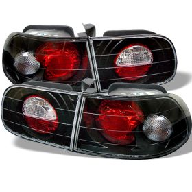 1992-1995 Honda Civic 3DR HB Black Euro Style Tail Lights-ALT-YD-HC92-3D-BK