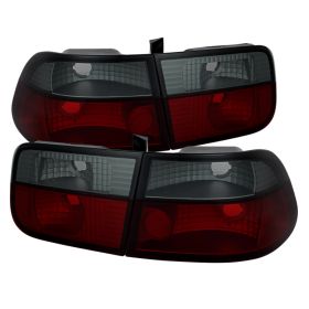 1996-2000 Honda Civic 2DR Red/Smoke Euro Style Tail Lights-ALT-YD-HC96-2D-CRY-RS