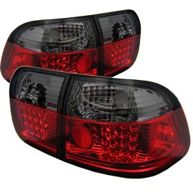 1996-1998 Honda Civic 4DR Red/Smoke LED Tail Lights-ALT-YD-HC96-4D-LED-RS