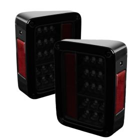 2007-2014 Jeep Wrangler Black/Smoke LED Tail Lights-ALT-YD-JWA07-LED-BSM