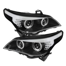 2004-2007 BMW E60 5-Series CCFL Halo Black Projector Headlights-PRO-YD-BMWE6004-