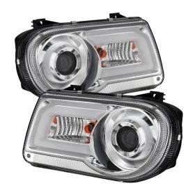 2005-2010 Chrysler 300C V8 DRL Chrome Projector Headlights-PRO-YD-C300C-DRL-C
