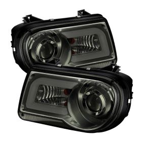 2005-2010 Chrysler 300C V8 DRL Smoke Projector Headlights-PRO-YD-C300C-DRL-SM