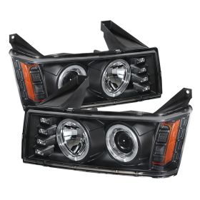 2004-2012 GMC Canyon Halo Black Projector Headlights-PRO-YD-CCO04-HL-BK