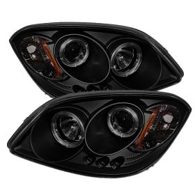 2005-2010 Chevy Cobalt Halo Black Smoke Projector Headlights-PRO-YD-CCOB05-HL-BS