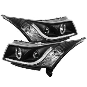 2011-2014 Chevy Cruze DRL Black Projector Headlights-PRO-YD-CCRZ11-LTDRL-BK