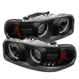 1999-2006 GMC Sierra CCFL Halo Black Smoke Projector Headlights-PRO-YD-CDE00-CCF