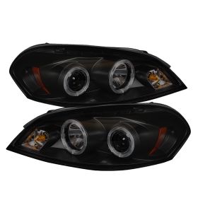 2006-2007 Chevy Impala Halo Black Smoke Projector Headlights-PRO-YD-CHIP06-HL-BS