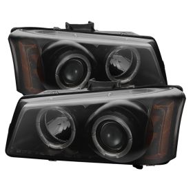 2003-2006 Chevy Silverado 1500/2500/3500 Halo Black Smoke Projector Headlights-P