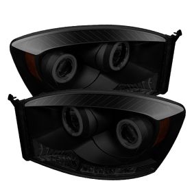 2006-2008 Dodge Ram 1500 CCFL Halo Black Smoke Projector Headlights-PRO-YD-DR06-