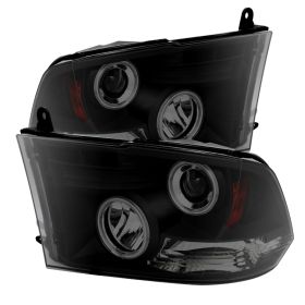 2009-2014 Dodge Ram 1500 DRL CCFL Halo Black Smoke Projector Headlights-PRO-YD-D
