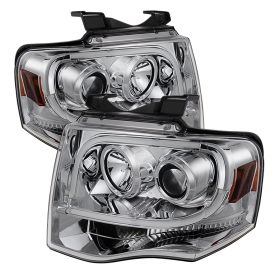 2007-2013 Ford Expedition DRL Chrome Projector Headlights-PRO-YD-FE07-LTDRL-C