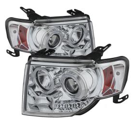 2008-2012 Ford Escape DRL Halo Chrome Projector Headlights-PRO-YD-FES08-DRL-C