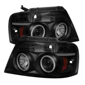 2004-2008 Ford F150 CCFL Halo Black Smoke Projector Headlights-PRO-YD-FF15004-CC
