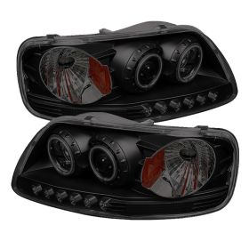 1997-2003 Ford F150 CCFL Halo Black Smoke Projector Headlights-PRO-YD-FF15097-1P