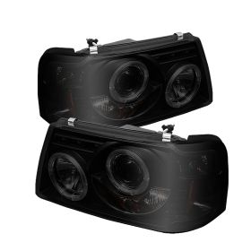 2001-2011 Ford Ranger Halo Black Smoke Projector Headlights-PRO-YD-FR01-1PC-HL-B