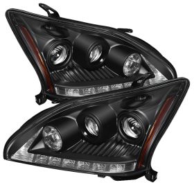 2004-2006 Lexus RX330 DRL Halo Black Projector Headlights-PRO-YD-LRX35004-DRL-BK