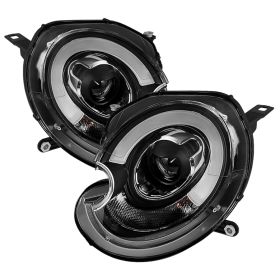 2010-2012 Mini Cooper DRL Halo Black Projector Headlights-PRO-YD-MC07-HID-DRL-BK