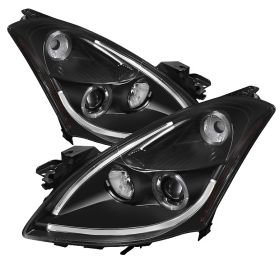 2010-2012 Nissan Altima 4DR DRL Halo Black Projector Headlights-PRO-YD-NA104D-LT