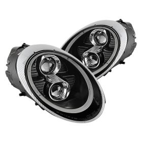 2005-2009 Porsche 911 997 DRL Halo Black Projector Headlights-PRO-YD-P99705-DRL-