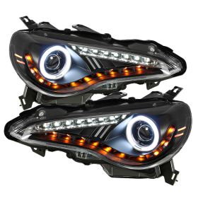 2012-2015 Scion FRS DRL CCFL Halo Black Projector Headlights-PRO-YD-SFRS12-CCFL-