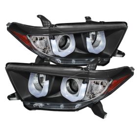 2011-2013 Toyota Highlander DRL Black Projector Headlights-PRO-YD-THLAN11-3DDRL-