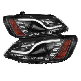 2011-2014 VW Jetta DRL Halo Black Projector Headlights-PRO-YD-VJ11-LTDRL-BK