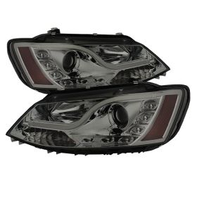 2011-2014 VW Jetta DRL Halo Smoke Projector Headlights-PRO-YD-VJ11-LTDRL-SM