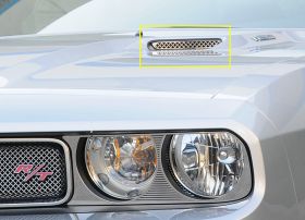 Challenger Hood Scoop Grille Insert Mesh Look 09-14 Dodge Challenger Stainless Polished 2 Piece T1 Series T-REX Grilles - 11417