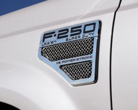 Super Duty Side Vent Grille Mesh Style 08-10 Ford Super Duty Aluminum Polished 2 Piece T-REX Grilles - 115640