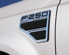 Super Duty Side Vent Grille Mesh Style 08-10 Ford Super Duty Aluminum Black 2 Piece T-REX Grilles - 115641