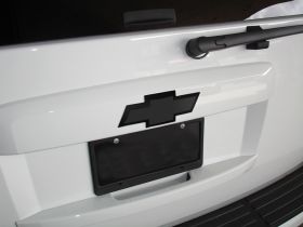 Suburban/Tahoe Grille Emblem 07-14 Chevrolet Suburban/Tahoe Billet Bow Tie Rear W/Border 8 Inch Aluminum Powdercoat Black T-REX Grilles - 19050B