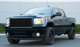 Sierra Grille Insert 07-13 GMC Sierra Aluminum Powdercoat Black Billet Series T-REX Grilles - 20205B