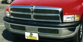 RamGrille Insert 94-2001 Dodge Ram No 99 Up Sport Aluminum Polished 4 Piece Billet Series T-REX Grilles - 20450
