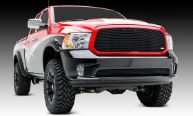 Ram 1500 Grille Insert 13-18 Dodge Ram 1500 Aluminum Powdercoat Black 1 Piece Billet Series T-REX Grilles - 20458B