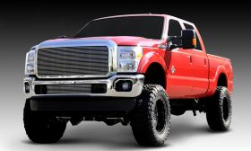 Super Duty Grille Insert 11-16 Ford Super Duty Aluminum Polished 1 Piece Billet Series T-REX Grilles - 20546