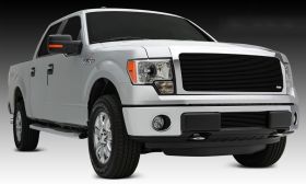 F-150 Grille Insert 13-14 Ford F-150 Aluminum Powdercoat Black 1 Piece Billet Series T-REX Grilles - 20572B