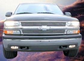 Tahoe/Suburban 99-02 Silverado Grille Overlay 00-06 Chevrolet Tahoe/Suburban 99-02 Silverado Aluminum Polished 2 Piece Billet Series T-REX Grilles - 21075