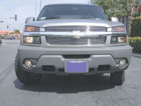 Avalanche Grille Overlay 02-06 Chevrolet Avalanche W/Body Cladding Aluminum Polished 2 Piece Billet Series T-REX Grilles - 21085