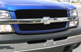 Silverado Grille Overlay 03-05 Chevrolet Silverado Aluminum Powdercoat Black 2 Piece Billet Series T-REX Grilles - 21100B
