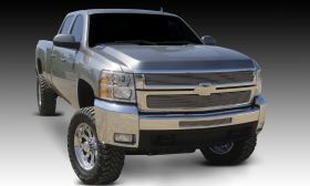 Silverado HD Grille Overlay 07-10 Chevrolet Silverado HD Aluminum Polished 2 Piece Billet Series T-REX Grilles - 21112