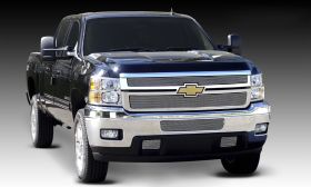 Silverado HD Grille Overlay 11-14 Chevrolet Silverado HD Aluminum Polished 2 Piece Billet Series T-REX Grilles - 21114