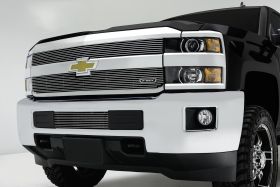 Silverado HD Grille Overlay 15-18 Chevrolet Silverado HD Aluminum Polished 2 Piece Billet Series T-REX Grilles - 21122