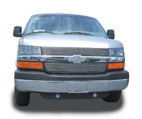 Express Van Grille Overlay 03-14 Chevrolet Express Van Aluminum Polished 2 Piece Billet Series T-REX Grilles - 21126