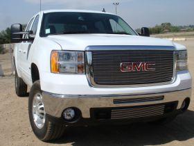 Sierra HD Grille Overlay 07-10 GMC Sierra HD Aluminum Polished Billet Series T-REX Grilles - 21206