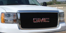 Sierra HD Grille Insert 07-10 GMC Sierra HD Aluminum Powdercoat Black Billet Series T-REX Grilles - 21206B