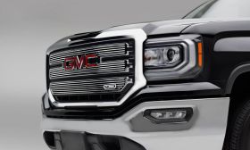 Sierra 1500 Grille Overlay 16-18 GMC Sierra 1500 Aluminum Polished 3 Piece Billet Series T-REX Grilles - 21215