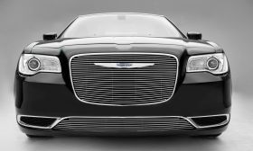 Chrysler 300 Grille Overlay W/Polished Face 15-17 Chrysler 300 Aluminum Powdercoat Black 1 Piece Billet Series T-REX Grilles - 21436